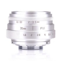 캠코더렌즈 카메라렌즈 실버 미니 35mm f/1.6 APS-C CCTV 렌즈 + 어댑터 링 2 매크로 캐논 EF-M 미러리스, 01 Canon EF-M