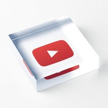 유튜브 플레이 버튼 로고 아크릴 블록 투명 프로세스 프린트 가족 세련된 아트 스탬핑 장식 침실용, [03] 10x10cm(4x4in)