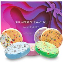 [정품] Cleverfy 남성용 아로마테라피 샤워 스팀기 - 에센셜 오일이 함유된 샤워밤, Purple Waves Gift Box (6 pcs)