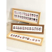 증명사진액자 성장앨범 아기 증명사진 보관 액자, 레트로 컬러 24홀(2인치 넣기) 어린이 신분증 액자