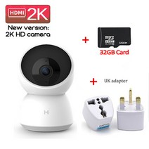 애견모니터 베이비모니터 무선cctv Xiaomi-스마트 카메라 A1 1296P ip 와이파이 나이트 비전 360 각도 비디, 06 UK plug add 32GB