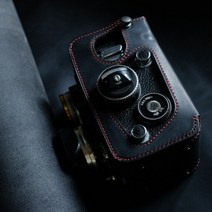 롤라이플렉스용 핸드메이드 소가죽 케이스 rolleiflex3.5f 2.8f 소량재고, 블랙 글로시 소프트 베지터블 태닝