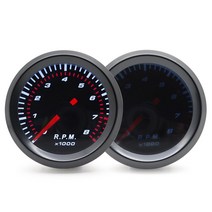 자동차 차량용 게이지 2"52mm 범용 연기 렌즈 자동 타코미터 화이트 LED 0-8000 RPM 게이지 1-8 실린, 한개옵션0
