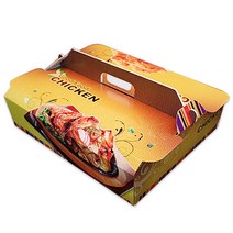 [SE] 치킨 통닭 배달 테이크아웃 기성 손잡이형 치킨박스(두마리) 100개, [SE] 기성손잡이(두마리) 치킨박스 100개