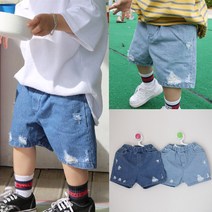 sale 아동 주니어 구제워싱 청 반바지