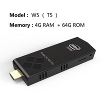 T5스틱PC미니윈도우10 인텔Z8350쿼드코어 와이파이 2.4G DDR eMMCUSB, 014GRAM64GROM_01EU