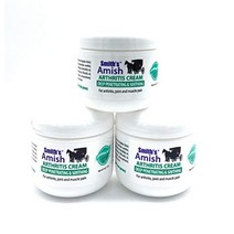 smiths amish 관절염 수딩 크림 3팩3개 4온스 병 아르니카 티트리 유칼립투스 페퍼민트 로즈마리 함유, 3개