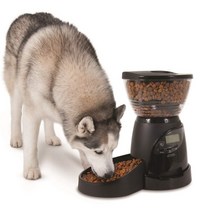 펫메이트 미국 자동급식기 2.27kg 강아지 고양이 밥그릇, 블랙, 1cc