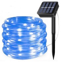 캠핑오징어등 스트링라이트 오징어등 야외 태양광정원등 태양열 등 조명 300LED 태양 로프 스트립 빛 방수 요정 문, Blue Light+12M100Leds
