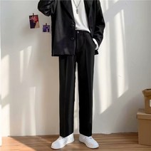 남자정장대여 턱시도 남성정장 장례식정장 남자 예복 결혼식남자하객룩 맞춤정장 셋업수트 여름 작은 바지 남성용 스트레이트 느슨한 바지 홍콩 스타일의 모든 경기 캐주얼 바지 어 버전