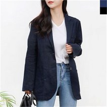 [오노마] ONM 여자 카라 린넨 자켓 투버튼 싱글 캐주얼 직장인