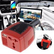 차량용인버터 시가잭 캠핑용 인버터 변압기자동차 전원 인버터 USB 2.1A 75W DC12V AC 220V 변환기 어댑터, 한개옵션0