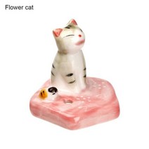 향로 촛대 청동 제사 제기 제례용 향대 귀여운 크리 에이 티브 만화 고양이 세라믹 향 버너 향 홀더 세라믹 향 플러그 홈 장식 장식품, 꽃 고양이