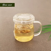 사무실 홈카페 커피숍 손님용 내열 유리 항아리 뚜껑있는 머그잔 머그컵 300ml