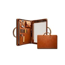 GZRHKJ 남녀용 정품 가죽 포트폴리오 패드폴리오15인치 노트북 케이스, 갈색, 비사용자 정의