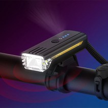 화이트리버 자전거 전조등 스마트센서 벨 라이트 전조등 후레쉬, 블랙, 1개