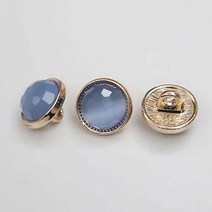 단추 부자재 고급 금속 셔츠 단추 여성용 쉬폰 셔츠 단추 다리가 둥근 금색 옷 장식 버클, 푸른_10mm (10pcs) 바늘 공급 스레드