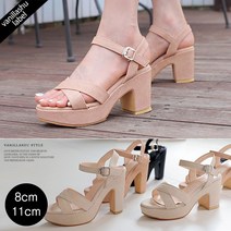 [바닐라슈] 바네사 베이직 통굽 샌들(8cm 11cm)