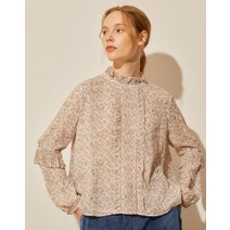 21FW 아이보리 레이스장식 에스닉 패턴 긴팔블라우스 VLBL1D505IV