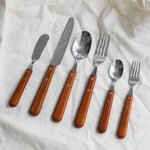 [천삼백케이] [채우다키친] 사토 금속 흥업 우드 핸들 커트러리 - 디너 포크, 단품