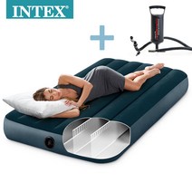 INTEX 인텍스 에어매트 듀라빔( 싱글 ) + 자동펌프, 듀라빔 에어매트 ( 싱글 ) + 차량용 전동펌프