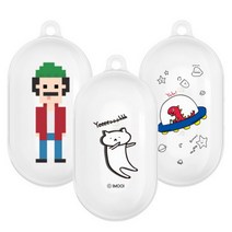 [바보사랑] i-moo 디자인02 버즈 클리어 케이스(i), 상세 설명 참조, 색상:햄찌)러브