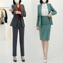 쓰리피스 정장세트 봄 가을 슬림 원버튼 자켓 슬랙스 스커트 여성 수트셋업 하객룩 77가능