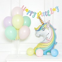 제이벌룬 풍선 스텐드 생일파티 세트, 마카롱 유니콘