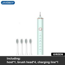 전동칫솔 음파 전동 칫솔 USB 고속 충전 IPX7 방수 성인 18 단 기어 스마트 타이머 초음파 J272, 07 J272GREEN4H