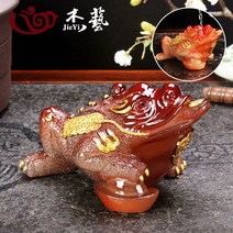 삼족두꺼비 재물신 행운 소원성취 돈벼락 복 두꺼비상 부자 삼족섬 재물복 황금 개업 돈들어오는 선물, 변색차 애완동물 삼족금두꺼비 빨강