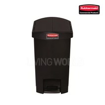 리빙월드 슬림짐 페달휴지통30L(엔드스텝) 검정 러버메이드