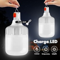 led 휴대용 손전등 후레쉬 랜턴 작업등 비상 조명 후크 야외 usb 충전식 모바일 램프 전구 낚시 캠핑 파티오 베란다 정원 조명 200w, 80w