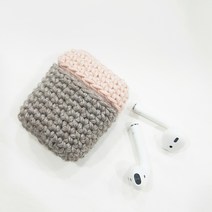 [아이엠니터 패키지] 투톤 에어팟 케이스 diy kit / 뜨개패키지 코바늘도안 에어팟워머 핸드메이드 니트, 38 데님블루