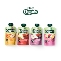 전세계 38개국 판매 오가닉스 유기농 고영양 과일퓨레 아기간식 이유식 퓨레, 사과 딸기 블루베리 (2개)