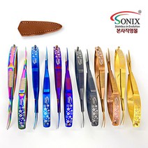 소닉스 스프링 자수가위 쪽가위12cm SP-701직선 곡선날 스테인레스 티타늄코팅 재봉가위, 직선형(STR), 01레인보우(Rainbow)