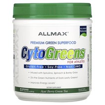 올맥스 Cytogreens 프리미엄 그린 슈퍼푸드 포 애쓸레츠 아사이베리 녹차 535g, 1병