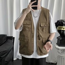 워크웨어 등산 다기능 카고 조끼 여름 퀵서비스 밀리터리 낚시 남자 야상
