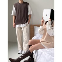 남자 루즈핏 베이직 라운드 남녀공용 조끼 10컬러