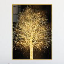 아트블루 돈 들어오는 황금 돈나무 추상화 풍수 인테리어 액자, 3번 황금나무 블랙