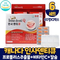 캐나다 인사덴티큐 120정 프로폴리스 추출물 칼슘 비타민C 치아 건강 도움 영양제 대용량, 6개, 120정+알약케이스증정