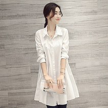 레이어드 셔츠 A라인 흰색 블라우스 롱남방 임부복 임산부블라우스