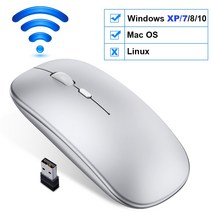 무선 마우스 블루투스 충전식 컴퓨터 인체 공학적 조용한 Usb 광학 게이머 노트북 액세서리 Pc, 07 2.4Ghz Smooth silver
