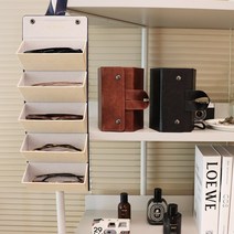 2023 안경 오각 가죽 펜타곤 케이스 보관함 인테리어 및 보관용, 기본, 블랙, 1개