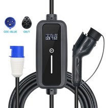 전기차 고속충전 충전기 완속 32A 단상 7.2KW IEC 62196 Type2 조정 가능한 가정용 전기 자동차 EV CEE 플, 02 GBT 32A CEE BLUE