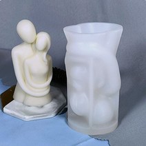 대형 3d 로맨틱 커플 초상화 실리콘 촛불 금형 조각 예술 아로마 테라피 석고 홈 몰드, 달 태양 얼굴