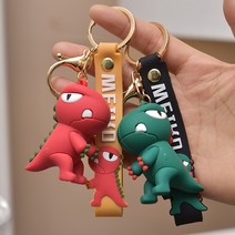 다다호호 말랑공룡 스트랩 키홀더 키링, 레드+그린