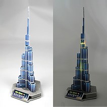 DIY 입체 퍼즐 조립 키트 부르즈 할리파 LED, 단품