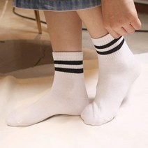 여성 두줄 중목 패션 학생 투라인 4color 양말 줄무늬 스트라이프 삭스