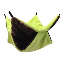 햄스터대학 아크릴케이지 하우스 놀이터 은신처 hammock for rats 더블 두꺼운 플러시 따뜻한 침대 집 둥지 침낭 나무 침대 기니피그, 초록, 34x34cm