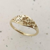 용반지 가이드링 인장 타투 여성 골드 컬러 손으로 조각한 꽃 반지 아름다운 공주 신부 웨딩 약혼 주얼리